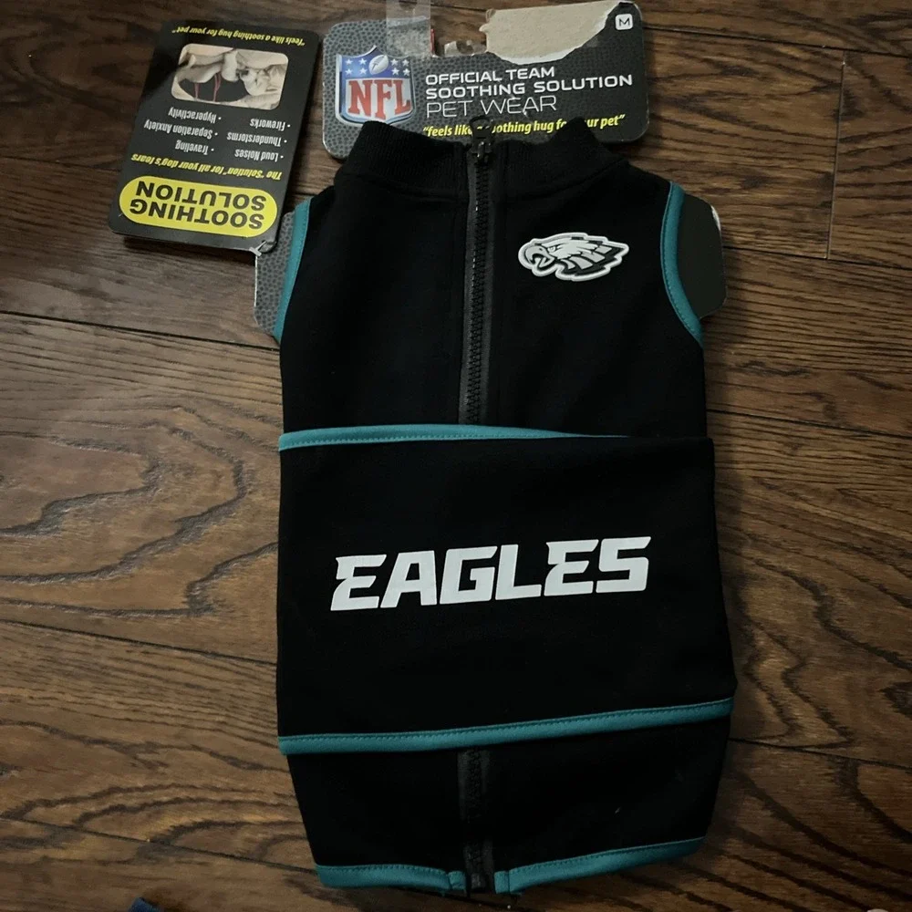 NEW NFL Philadelphia Eagles Soothing Solution Pet Calming Vest, PetsFirst,Size M